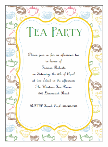 printable tea party invitations