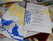 hand stamped wedding invitations