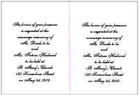 2-up wedding invitation text