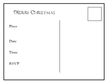 Printable Christmas Invitation Postcards